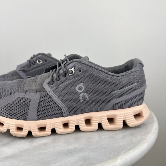 Women On Cloud 5 Gray Athletic Casual Running Sneakers Zinc I Shell (Sz 7.5) - Picture 8 of 12